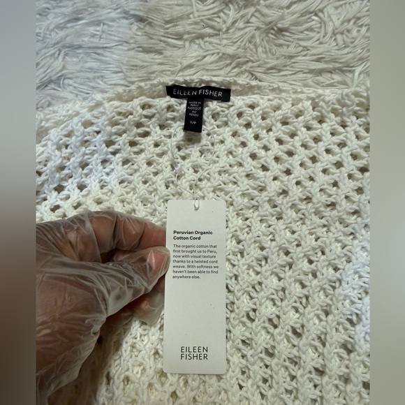 Eileen Fisher Peruvian Organic Cotton Cord Bateau Neck Top - Picture 7 of 14